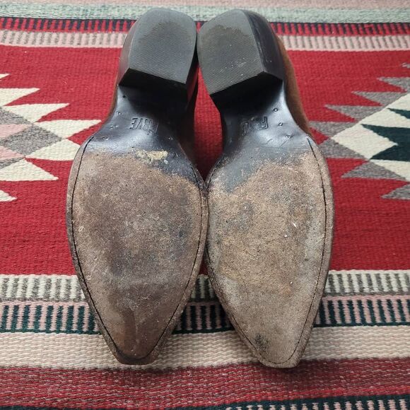 Frye Sacha Shootie Size 7‎ Chocolate Brown Suede Moto Ankle Bootie Boho Cowgirl - Picture 8 of 8